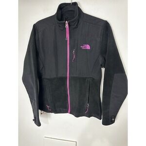 North Face Jacket Womens Small S/P Black Pink Denali Fleece